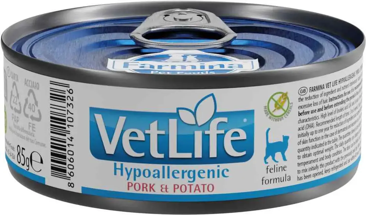 VetLife Humedo Gato Cerdo y Patata 85Grs  1