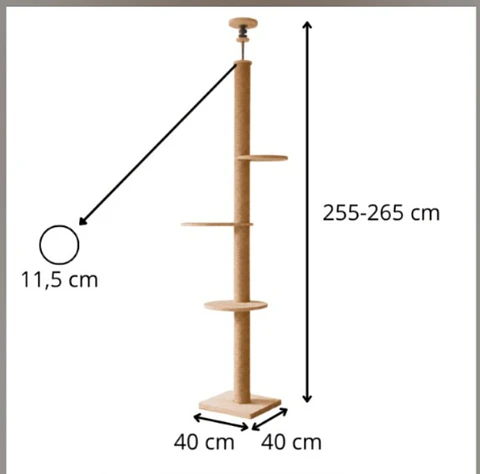 Rascador Torre A Techo Clásica 3 Pisos 