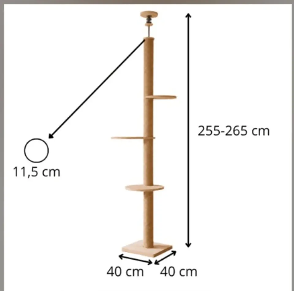 Rascador Torre A Techo Clásica 3 Pisos  2