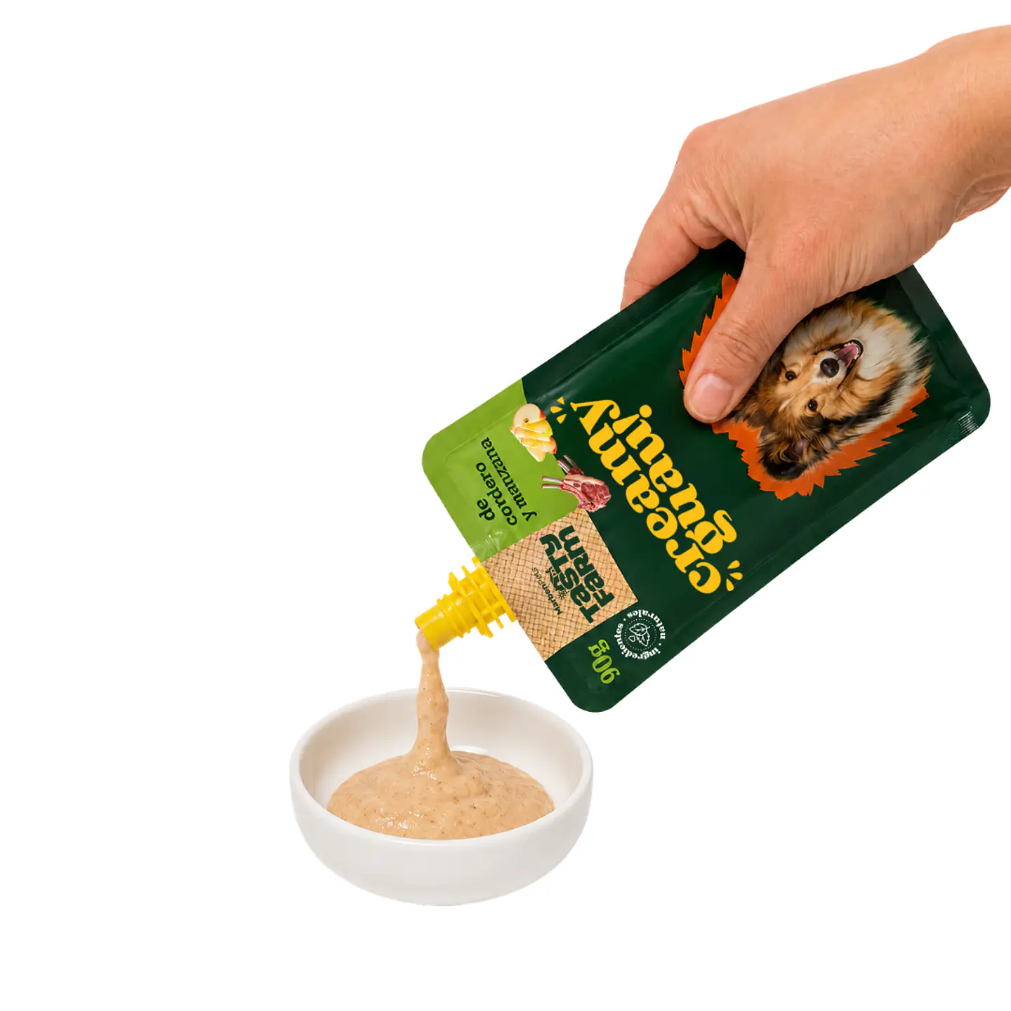 Tasty Farm Creamy Cordero Manzana 90g  2
