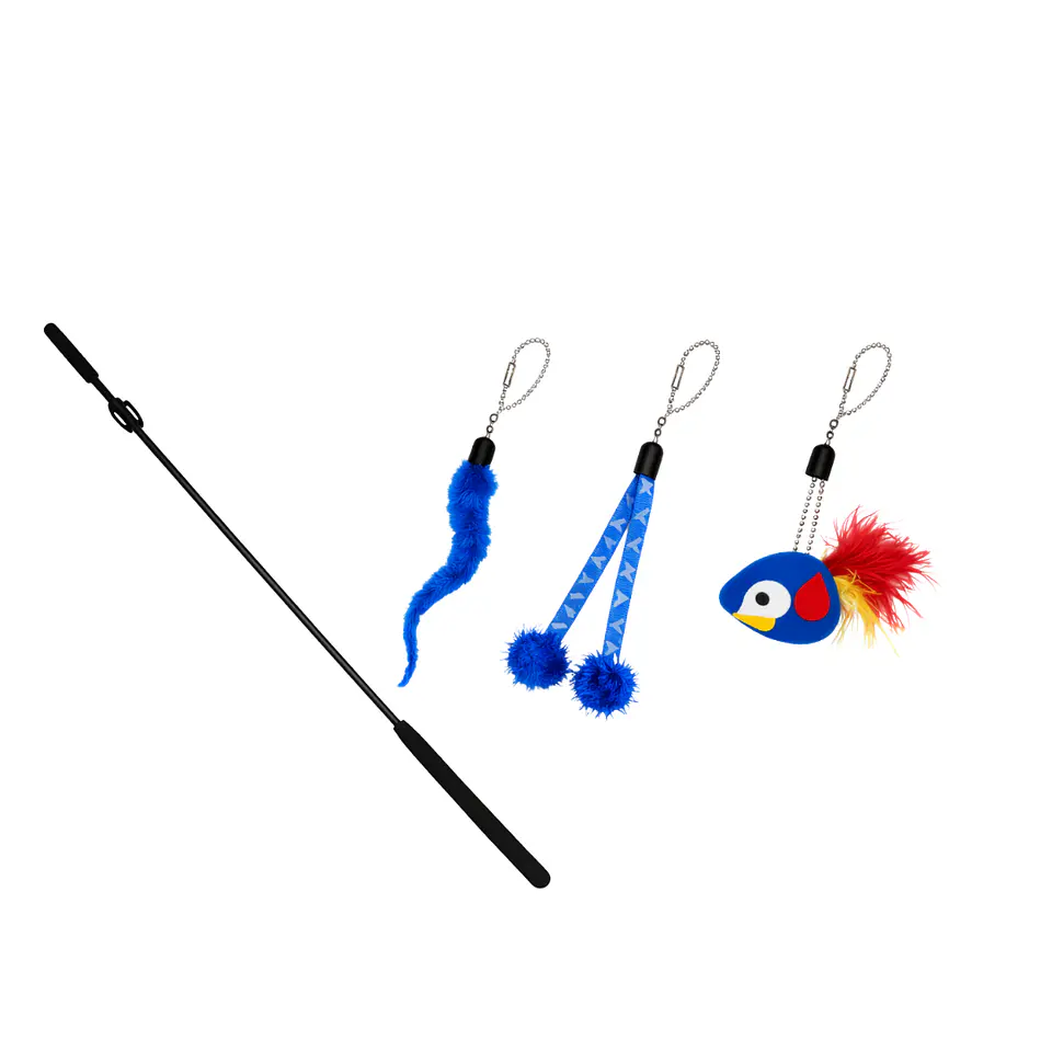 Varilla Pez y Pompones Azul Gato 1