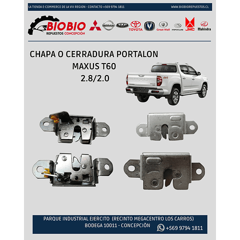Chapa O Cerradura Portalon Maxus T60 2.8/2.0 - Valor Par