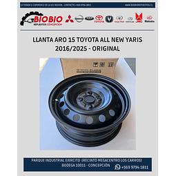 LLANTA ARO 15 TOYOTA ALL NEW YARIS 2016/2025 - ORIGINAL