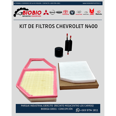 Kit de Filtros Chevrolet N400 (Aire/Polen/Aceite/Bencina)