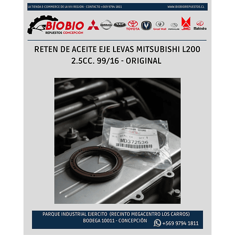 Reten De Aceite Eje Levas Original Mitsubishi L200 2.5 99/16  MD372536 - ORIGINAL