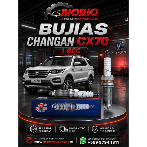 JUEGO DE BUJIAS CHANGAN CX70 1.6 (ENVIO GRATIS)