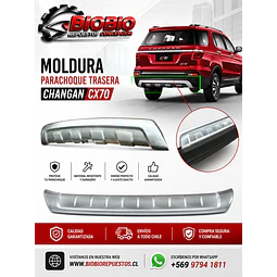 MOLDURA CENTRAL PARACHOQUE TRASERO CHANGAN CX70 1.6CC.