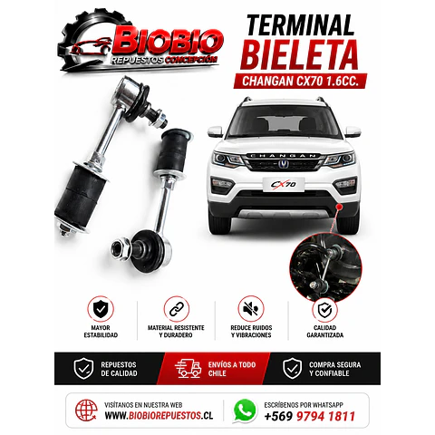 TERMINAL BIELETA CHANGAN CX70 1.6CC. (VALOR PAR)
