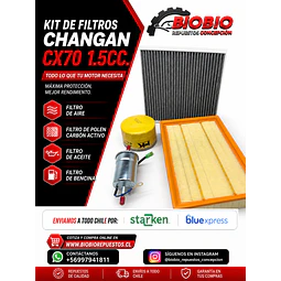 KIT DE FILTROS CHANGAN CX70 1.5CC.