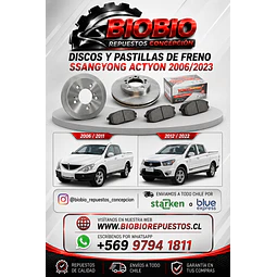 JUEGO Discos y Pastillas de freno Ssangyong Actyon 06/23.