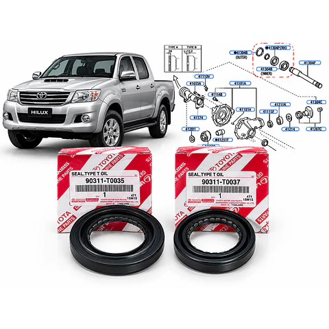 Juego de Retenes O Sellos Ejes, Diferencial Delantero Rh/lh Toyota Hilux