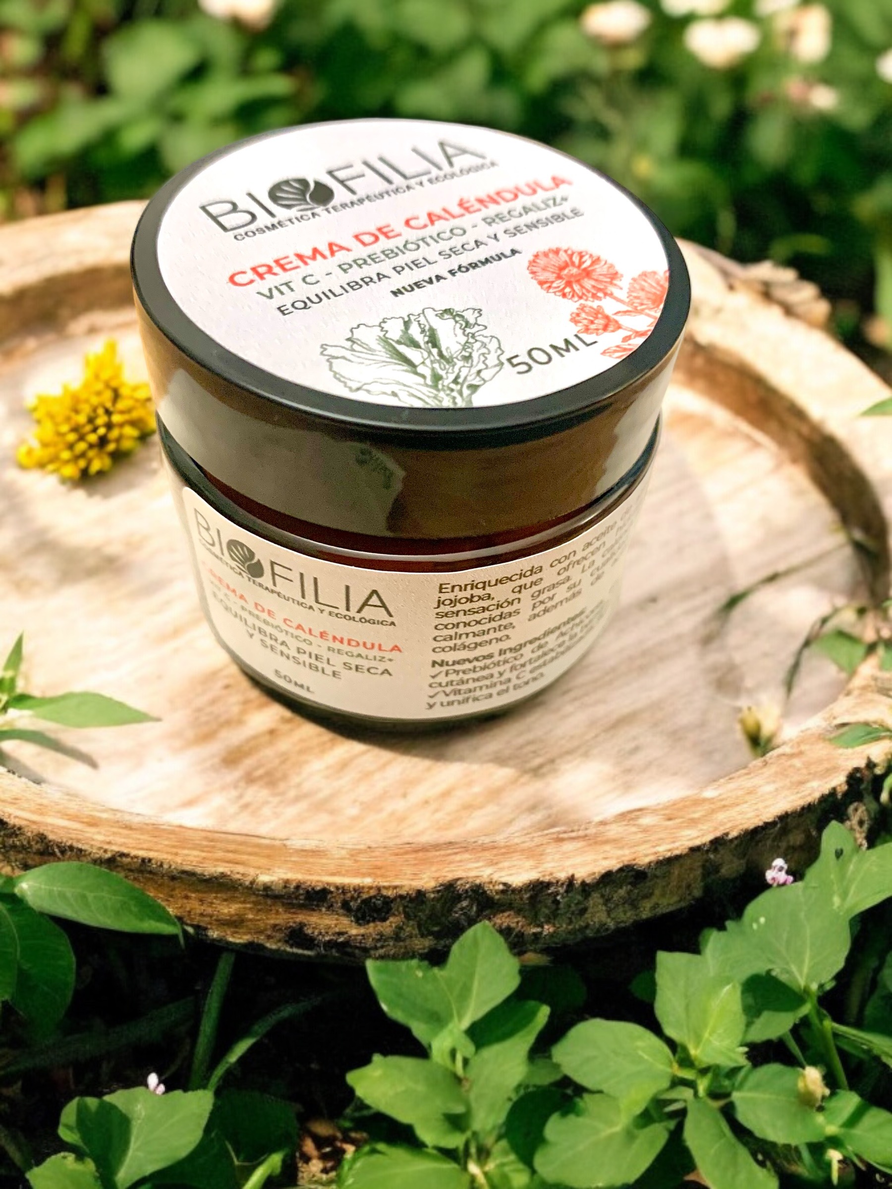 Crema de Caléndula con Vitamina C, Pre biótico y Regaliz