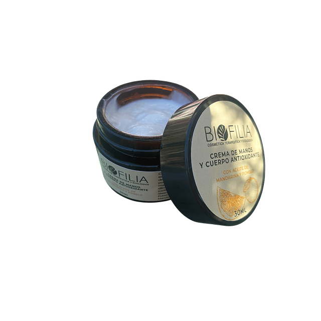 Crema Antioxidante de Manos y Cuerpo con Aceites Esenciales de Mandarina y Pomelo