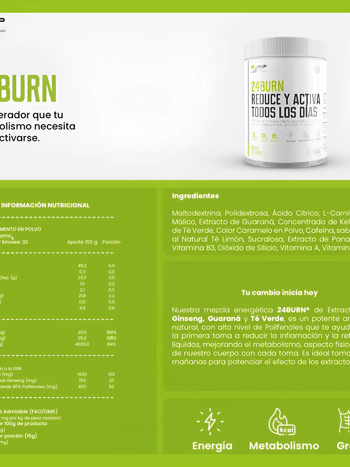 24 Burn Suplemento Reduce Y Activa Todos los Días 4