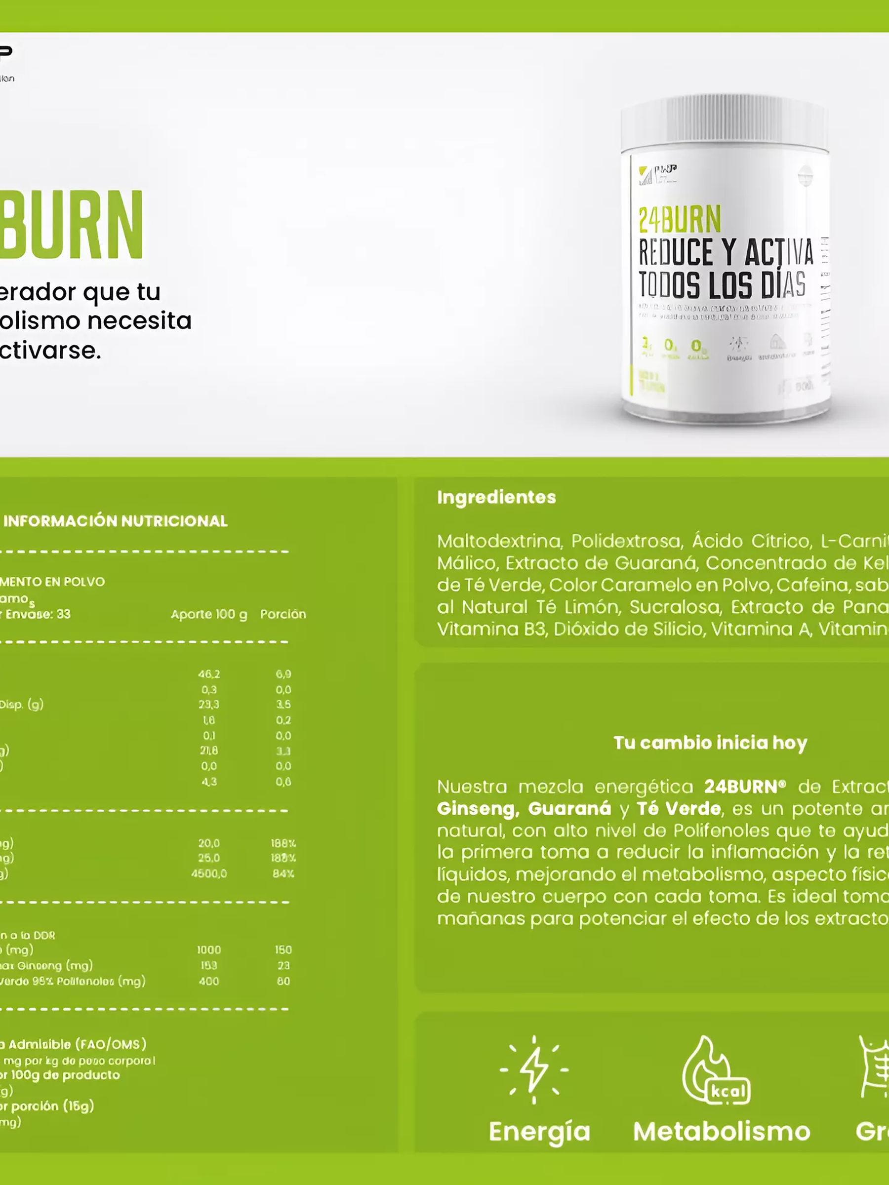 24 Burn Suplemento Reduce Y Activa Todos los Días 4