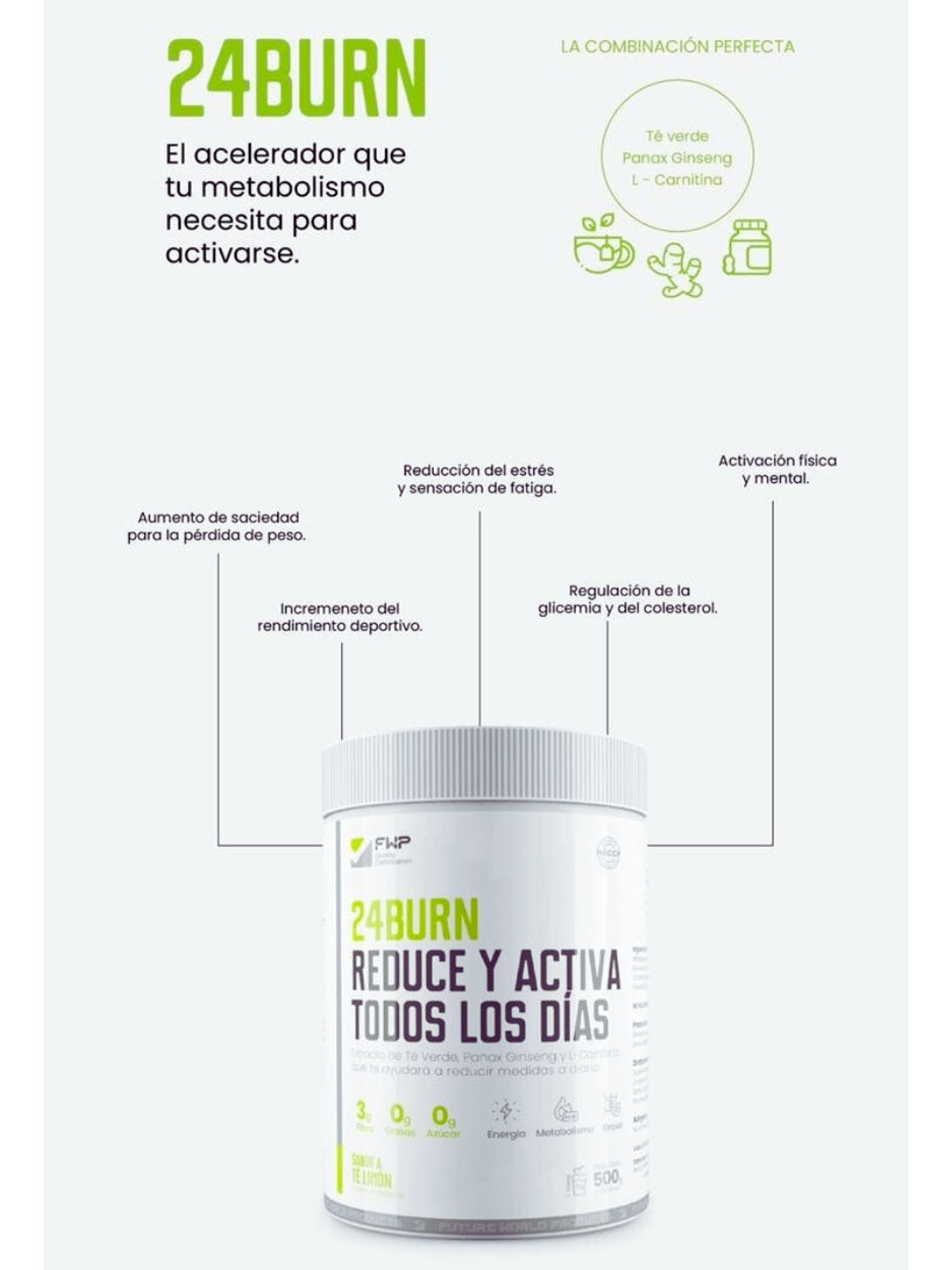 24 Burn Suplemento Reduce Y Activa Todos los Días 2