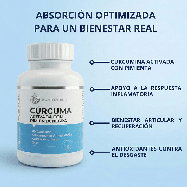 Cápsulas de Cúrcuma Pimienta 400mg  Alivio Natural Para Articulaciones 2