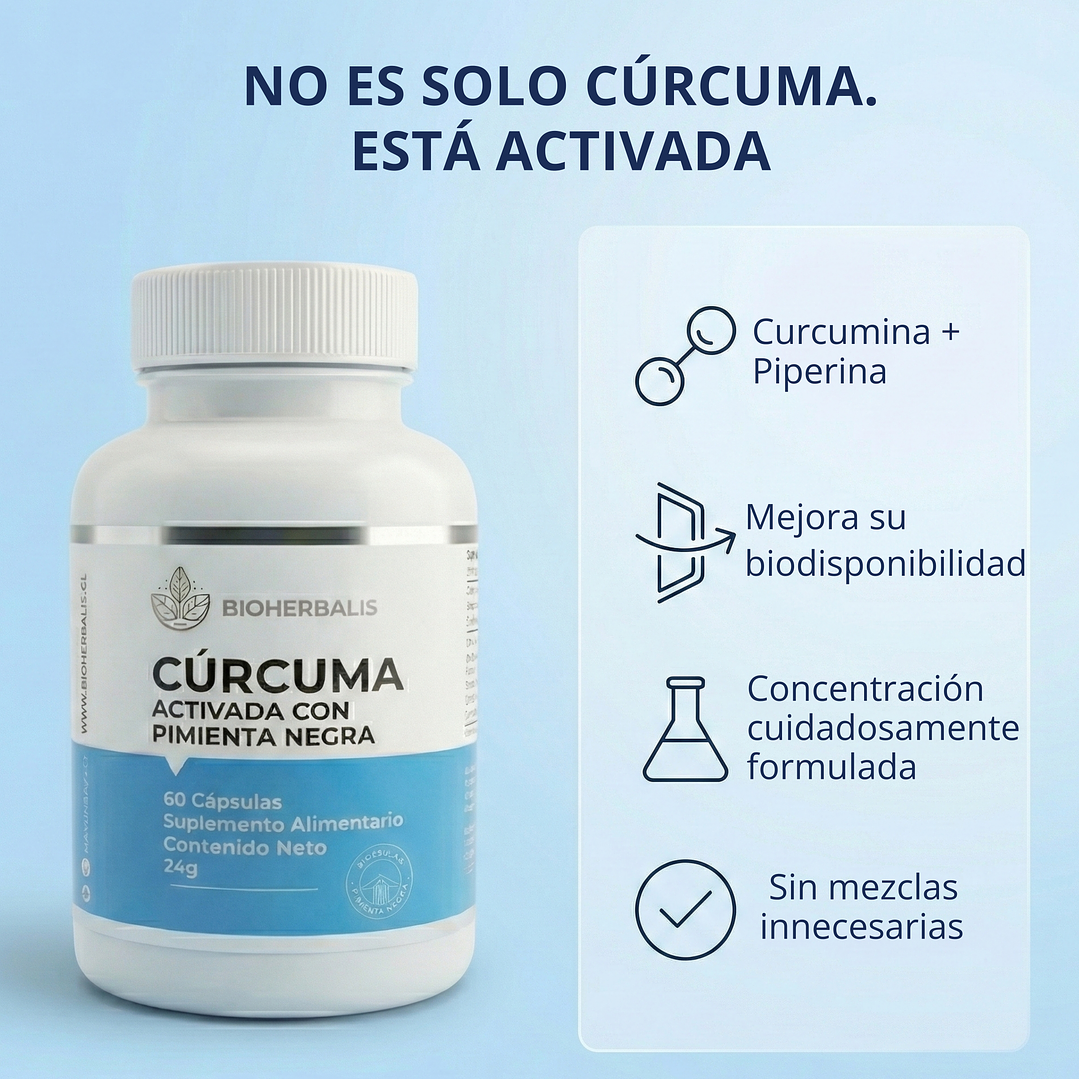 Cápsulas de Cúrcuma Pimienta 400mg  Alivio Natural Para Articulaciones 4