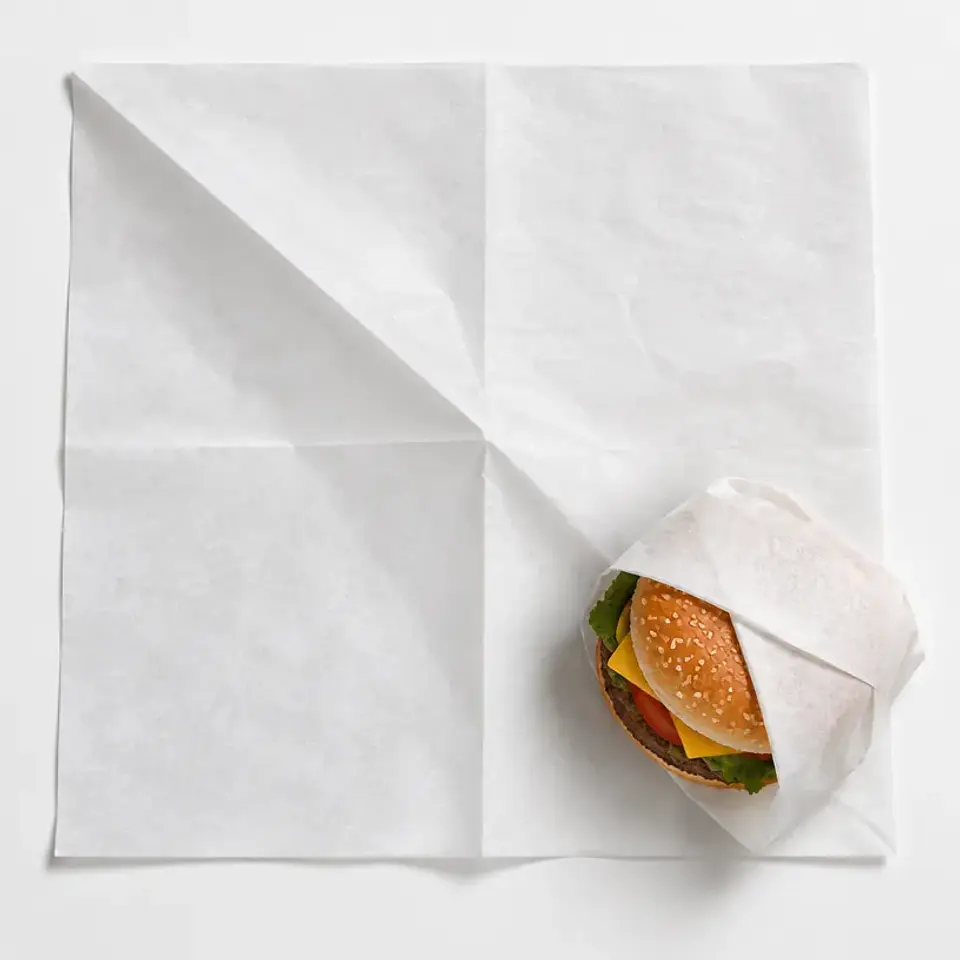 Papel antigrasa para hamburguesa 30 × 30 cm 1