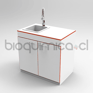 Mueble Lateral con 2 Puertas y Lavabo - 100 x 60 x 90 cm