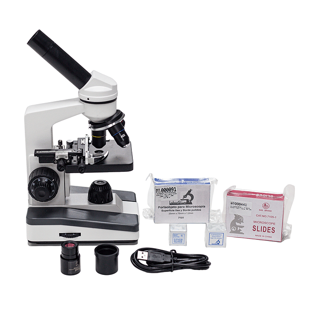 Set de Microscopio Monocular + Accesorios 