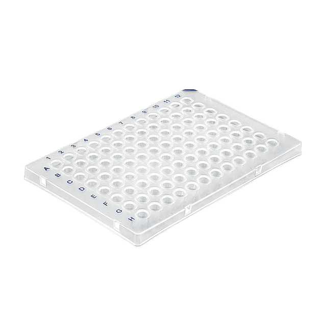 Placa PCR 96 Pocillos 0,1 ml Medio Faldon (PCR Plate Half Skirt con pestaña superior)