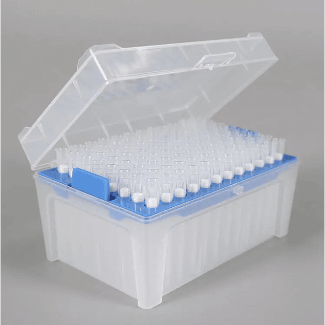 Rack de 96 Puntas Estériles con Filtro para Pipeta 200 ul Libre DNA/RNA