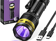 Linterna UV de luz negra recargable por USB de 395 nm luz negra