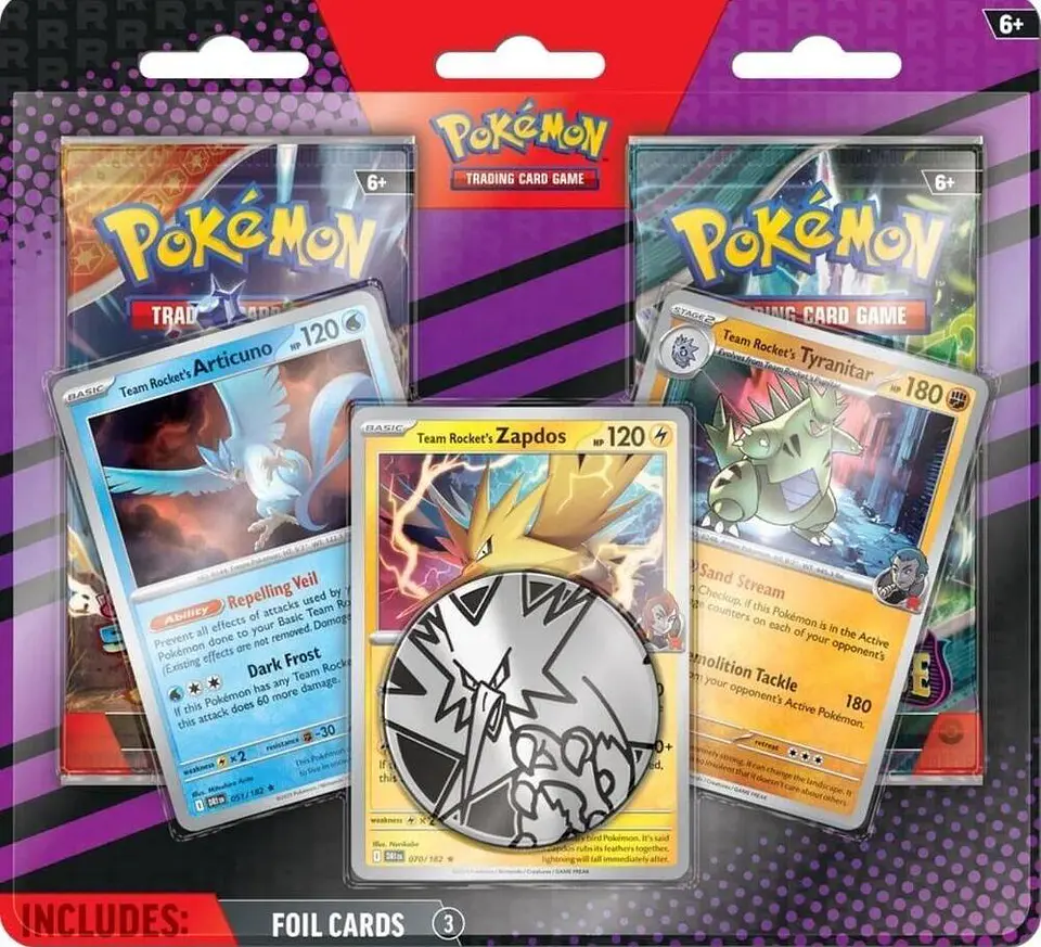 2-Pack Blister Team Rocket's Articuno, Zapdos y Tyranitar 1