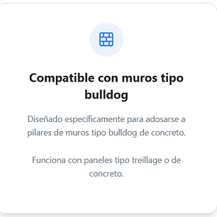 compatible con muros tipo bulldog extensor birdwalls