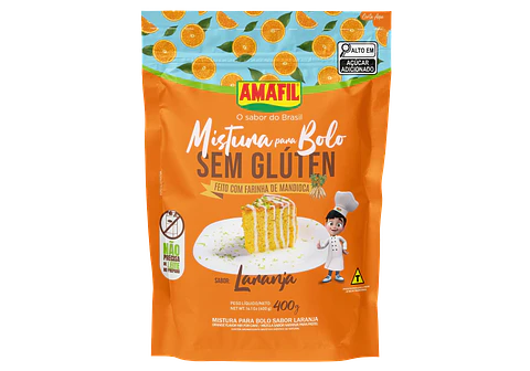 Mistura de Bolo (queque) - Sin Gluten - Sabor Naranja