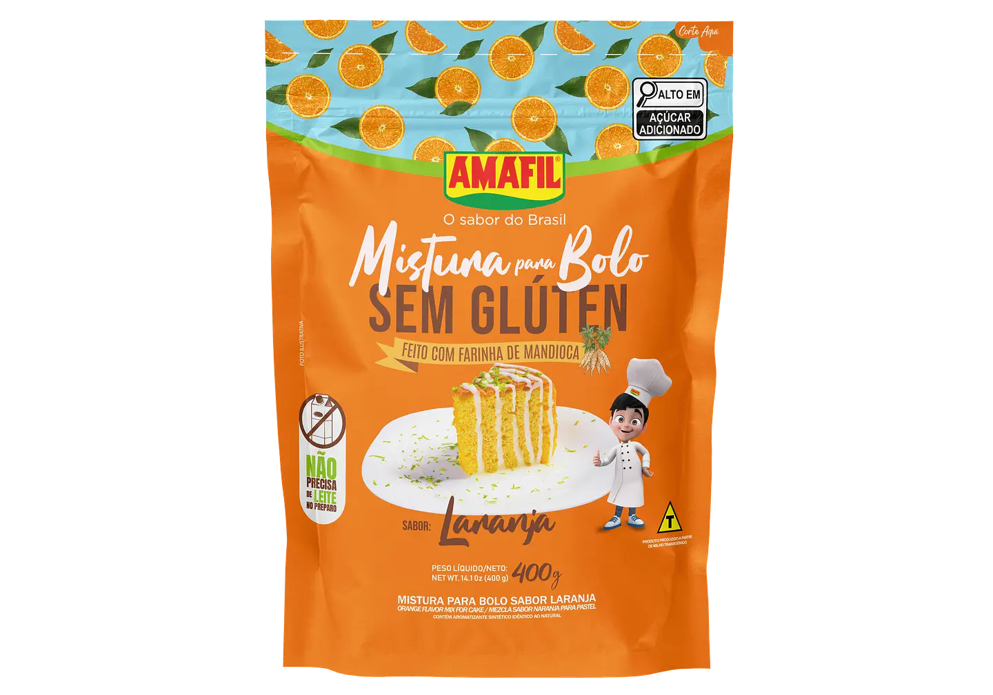 Mistura de Bolo (queque) - Sin Gluten - Sabor Naranja 1
