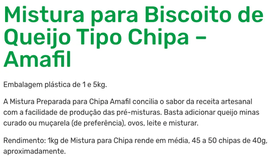 Mezcla para biscoito de queijo (tipo chipa) 2