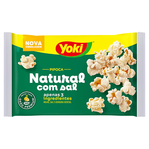 Pipoca natural com sal Yoki
