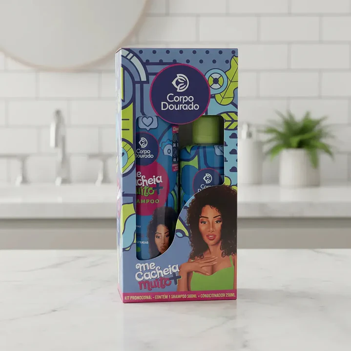 Kit Shampoo y Acondicionador Corpo Dourado Me Cacheia Muito Mais 1
