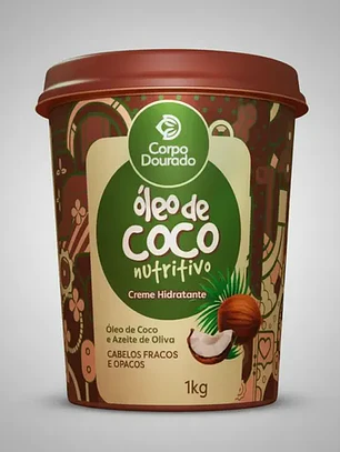 Crema Capilar Corpo Dourado Óleo de Coco 1 kg