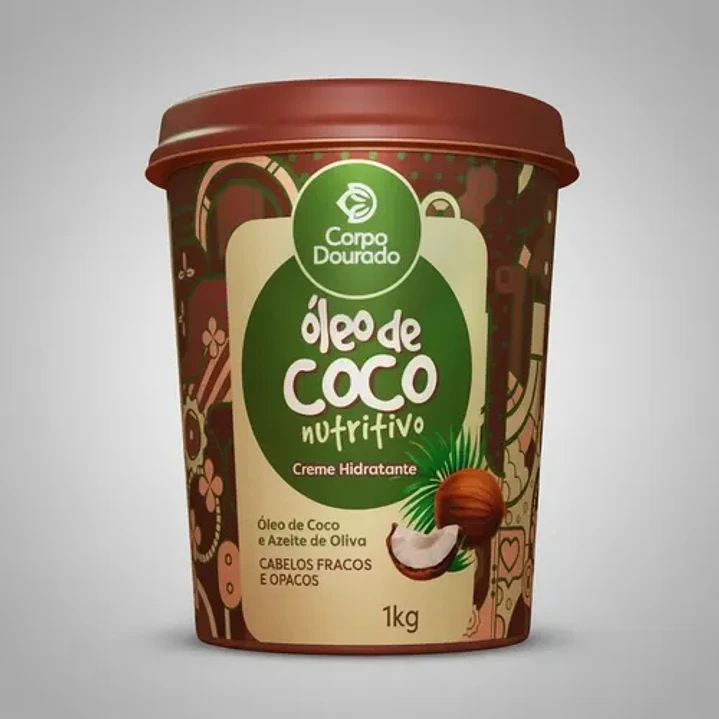 Crema Capilar Corpo Dourado Óleo de Coco 1 kg 1