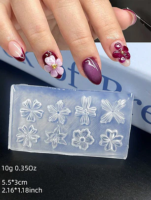 Molde de Silicona para Uñas Flores Lirio