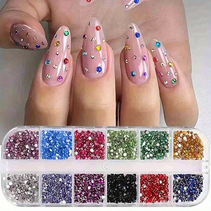 Strass para Uñas 12 Divisiones Mix 1