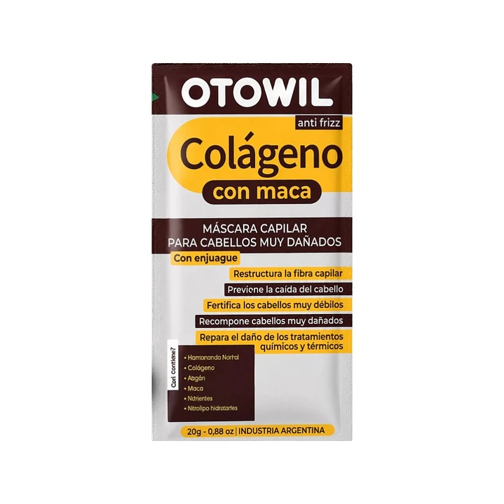Máscara Capilar Otowil Collagen con Maca — Reparación para Cabello Dañado 1