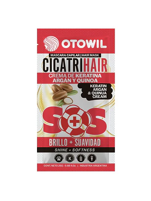 Máscara Otowil Cicatrihair Keratina, Argán y Quinoa — Brillo y Suavidad