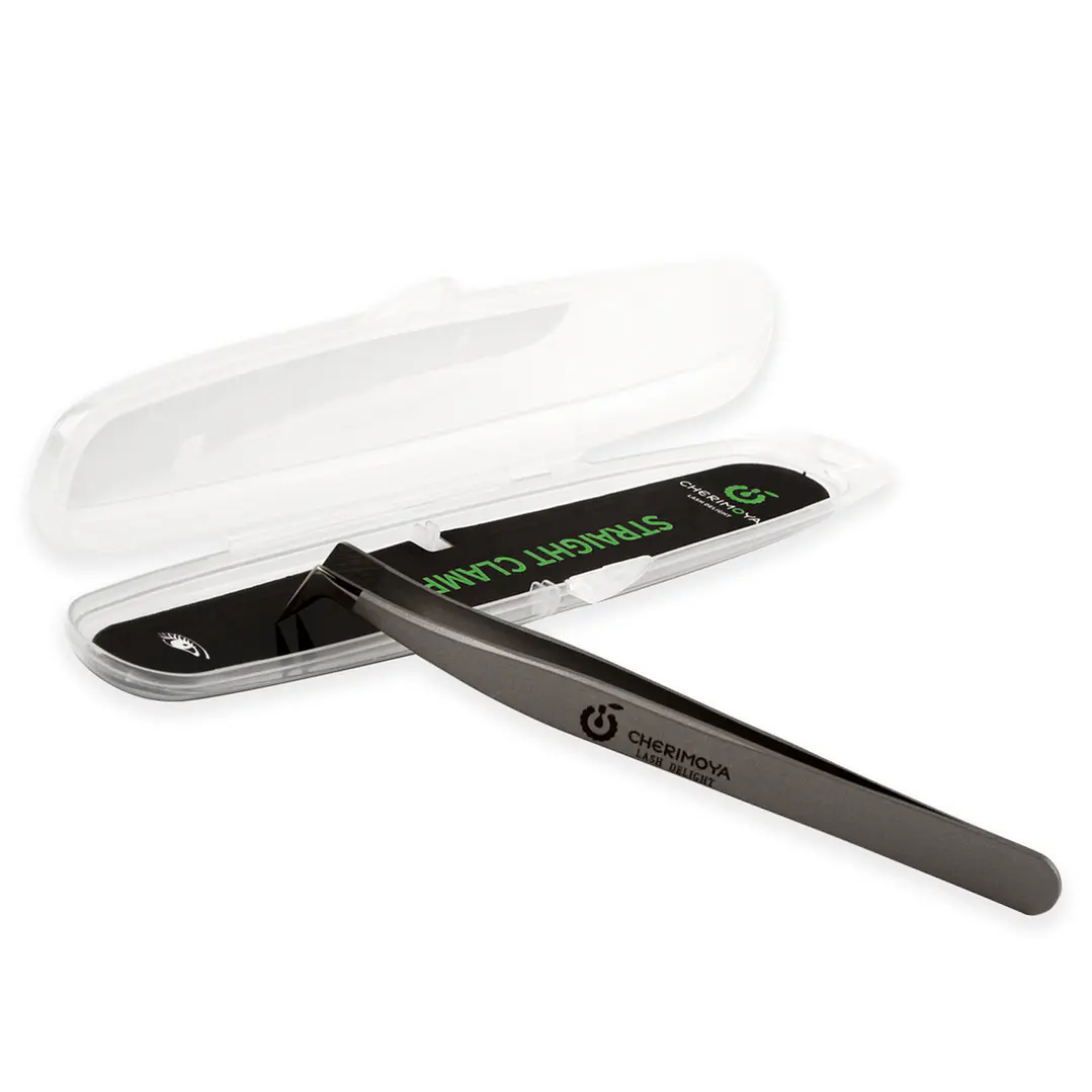 Pinza Pro Pestañas Cherimoya Forma L Plateada 3
