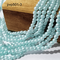Perla fantasía de 4 mm, en tono jade, tira de 190 perlas aprox.