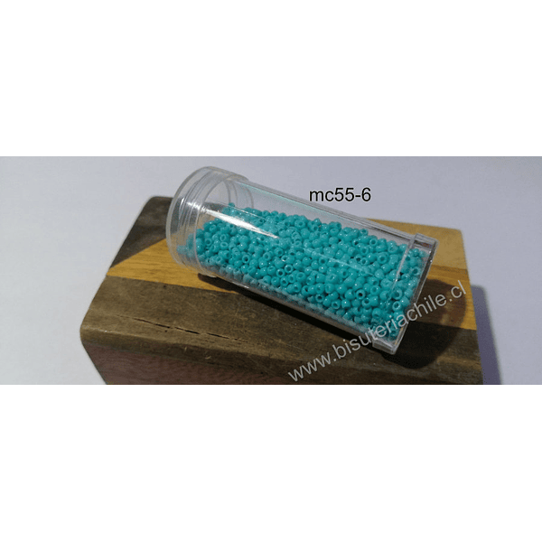 Mostacilla calibrada color turquesa 11/0, 20 grs.