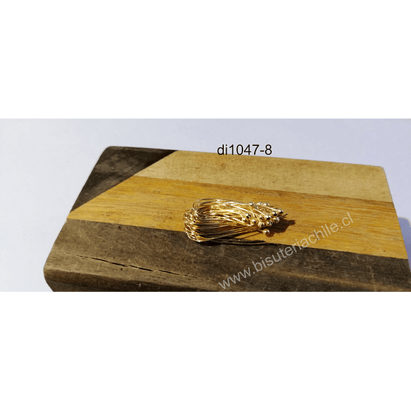 vastago baño de oro de bolita, 30 mm, set de 10 unidades