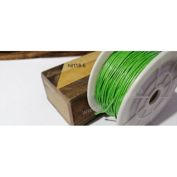 Hilos, Hilo de algodón verde manzana, 1 mm, carrete de 40 yardas
