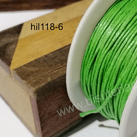 Hilos, Hilo de algodón verde manzana, 1 mm, carrete de 40 yardas