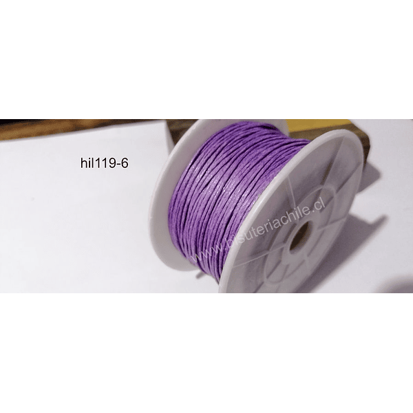 Hilos, Hilo de algodón lila, 1 mm, carrete de 40 yardas