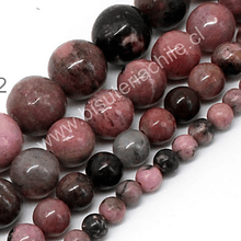 Rodonita 6,2 mm "la piedra del amor", tira de 62 piedras aprox. San Valentin