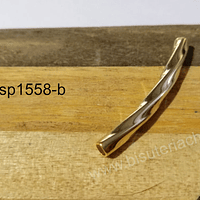 Separador baño de oro tubo, 37 x 3.1 mm, agujero de 3 mm, por unidad